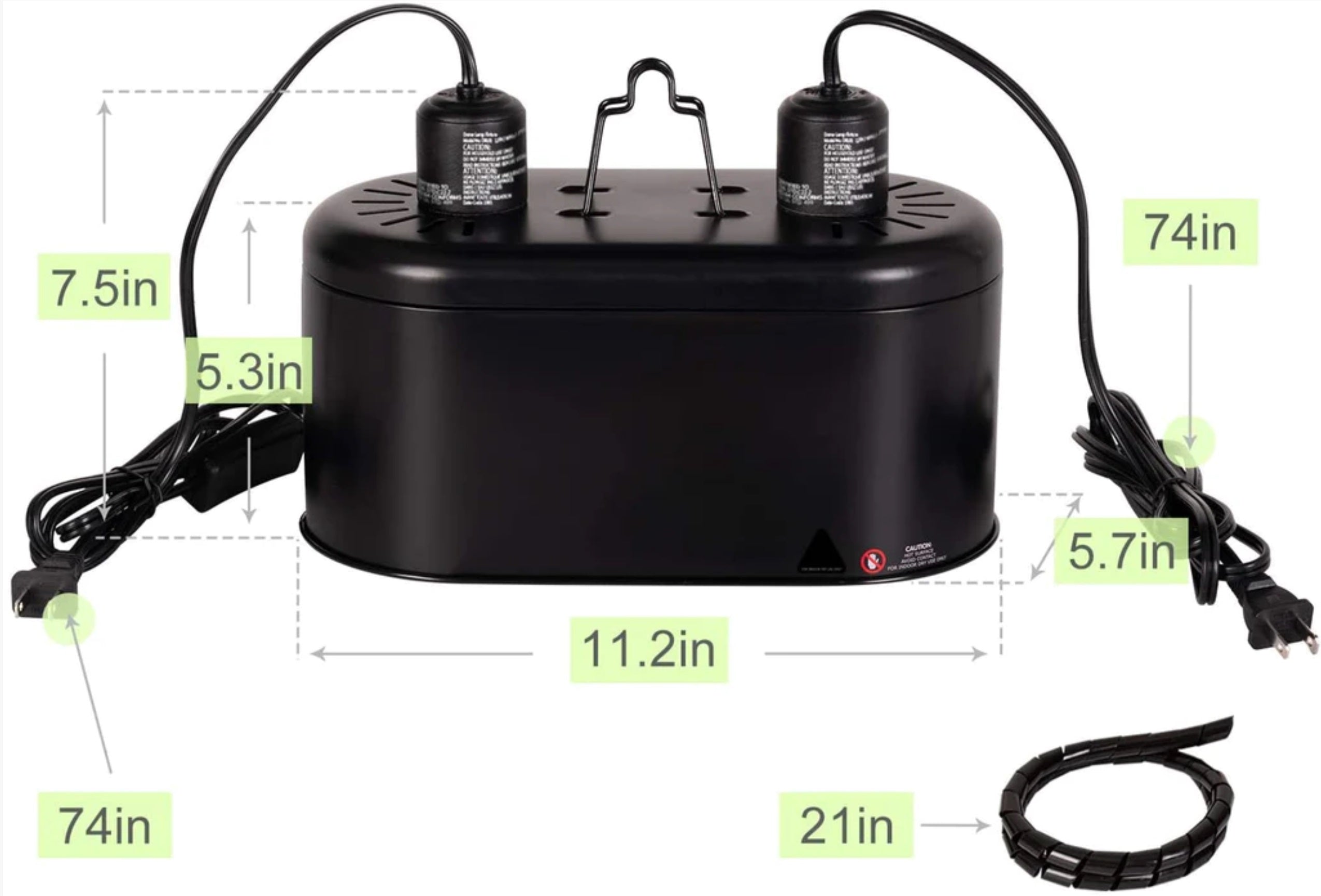 ReptiZoo Combo Dome Light Fixture (Max. 150W X 2)