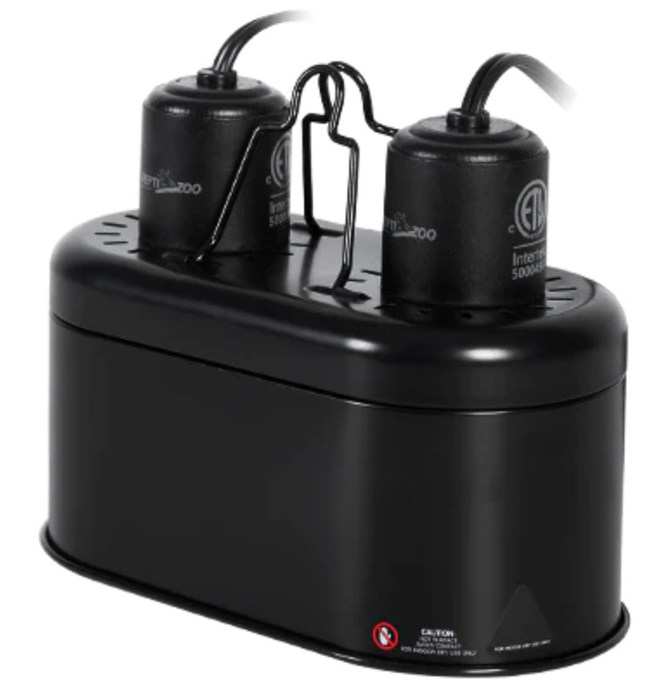 ReptiZoo Mini Dual Dome Deep Lamp Fixture (Max 40W X 2)