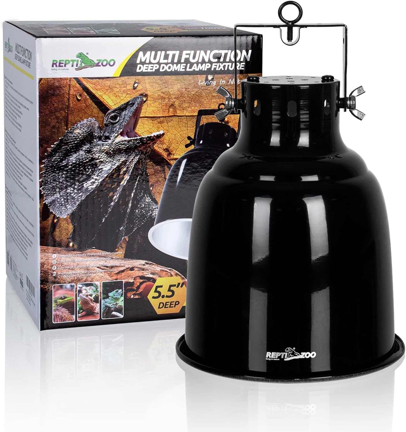 ReptiZoo Mulit-Function Angle-Adjustable Dome Lamp Fixture