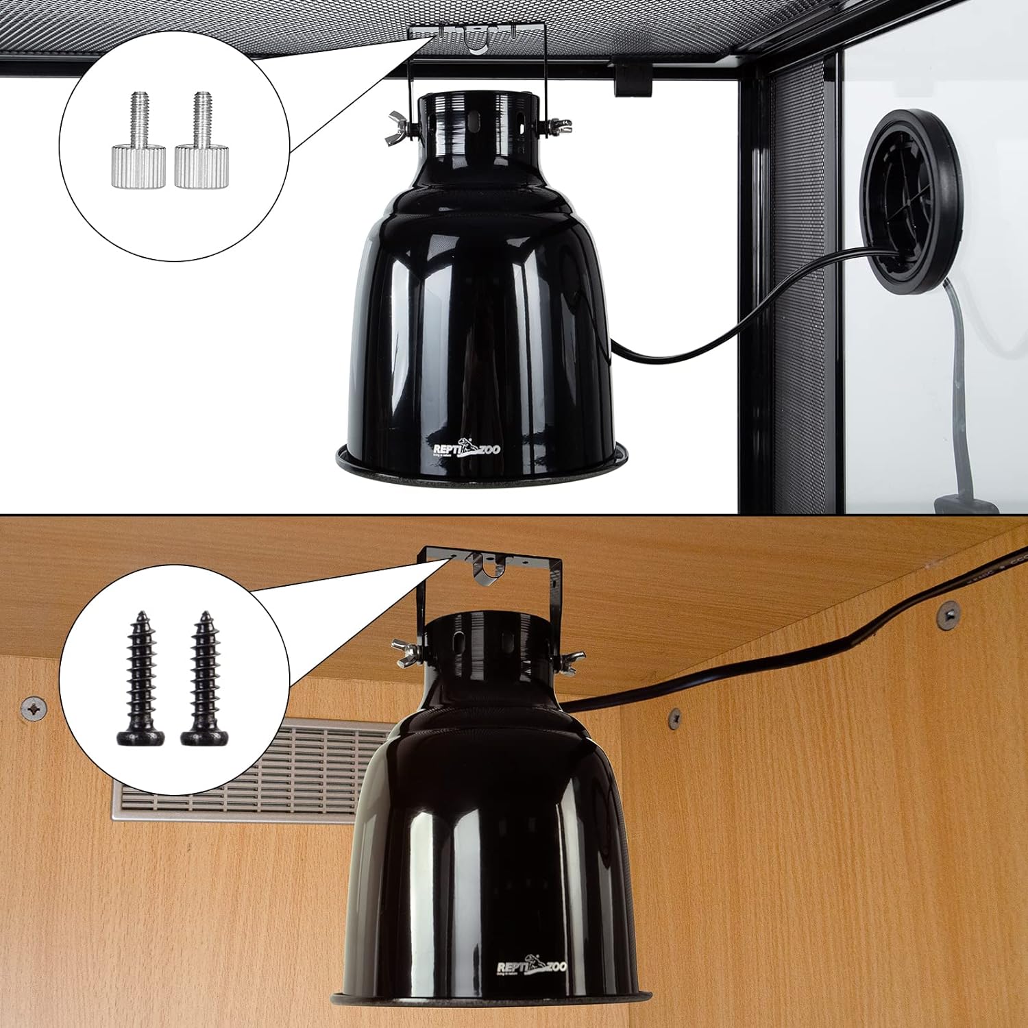 ReptiZoo Mulit-Function Angle-Adjustable Dome Lamp Fixture
