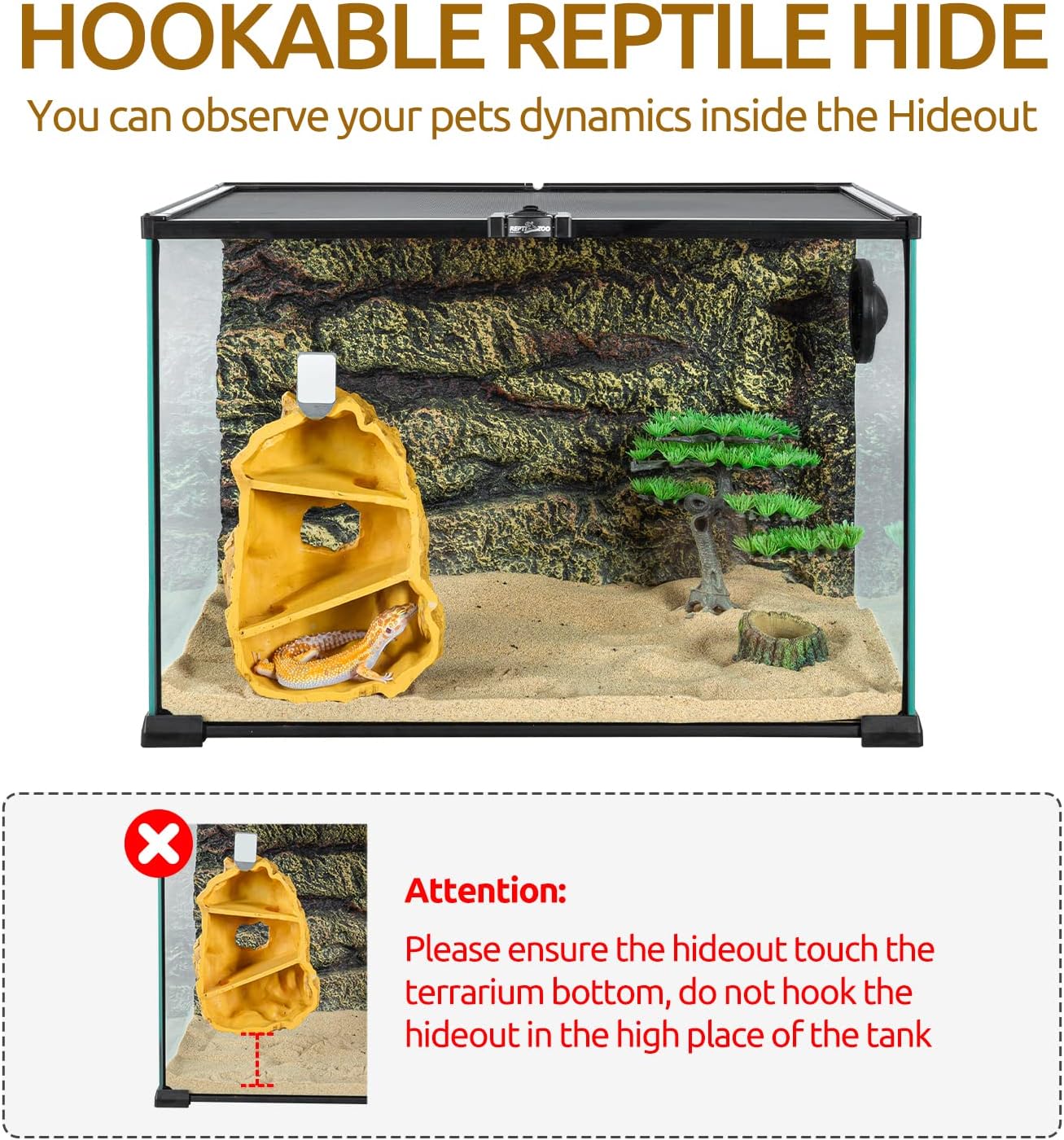 Reptizoo Hookable Multi-Levels Hideout