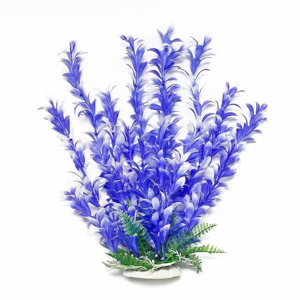 AQUATOP Artificial Plant W/ Weighted Base -Bacopa-Like (Blue/White) (CLEARANCE)
