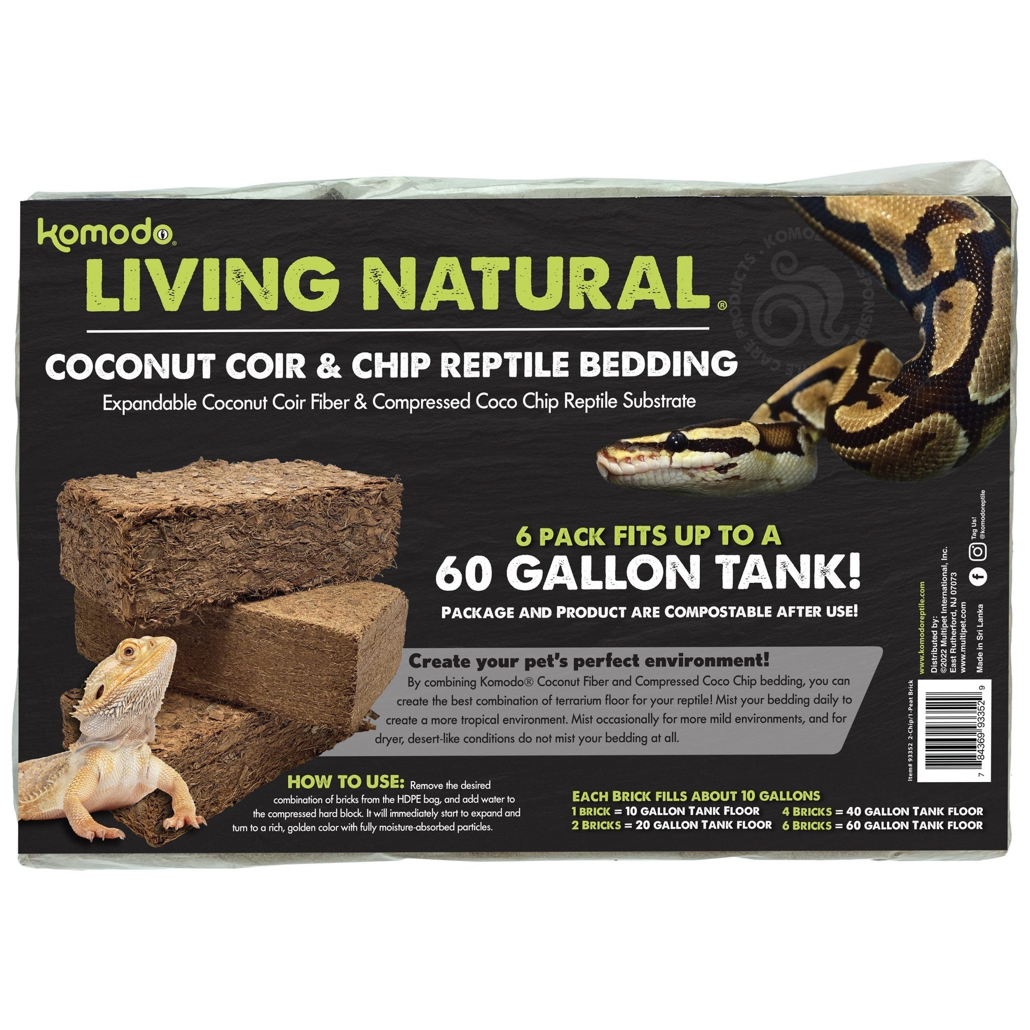 Komodo Coconut Coir Peat & Chip (Combo 6-Pack)