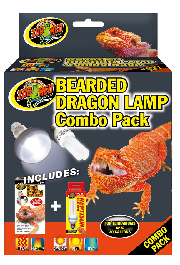 Zoo Med Bearded Dragon Combo Pack - 75W Basking + 10.0 Mini UVB
