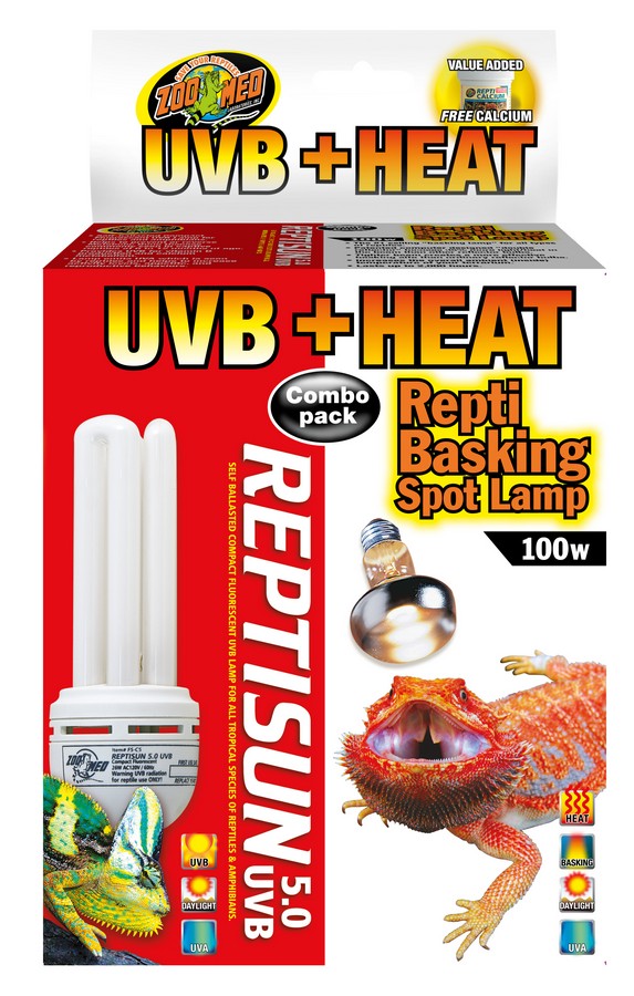 Zoo Med 100w Basking + UVB 5.0 Compact Combo Pack