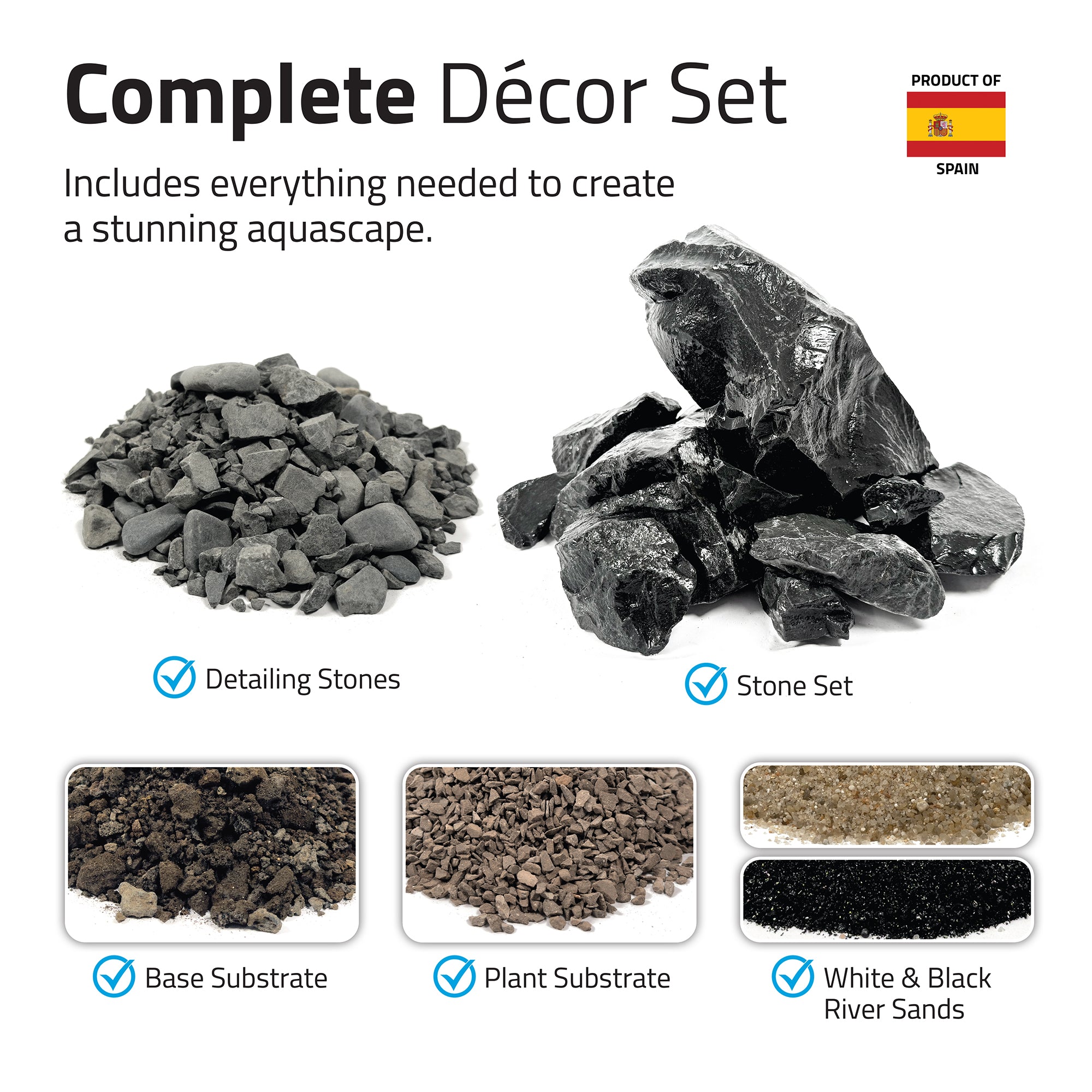 Fluval Black Basalt Aquascaper Natural Rock & Sand Décor (Special Order)