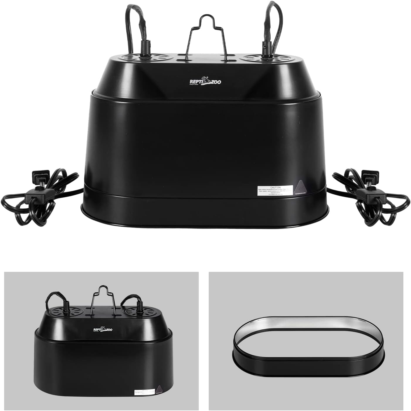 ReptiZoo Double Dome Lamp Fixture 2-in-1 (Max. 200W X 2)