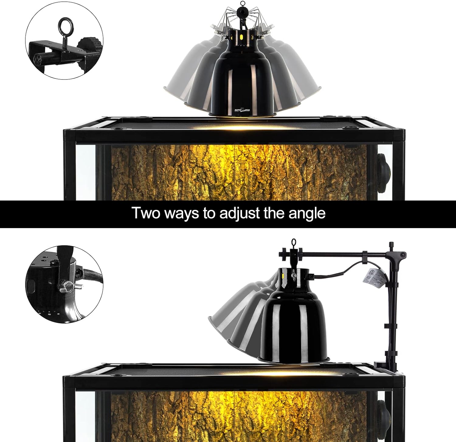 ReptiZoo Mulit-Function Angle-Adjustable Dome Lamp Fixture