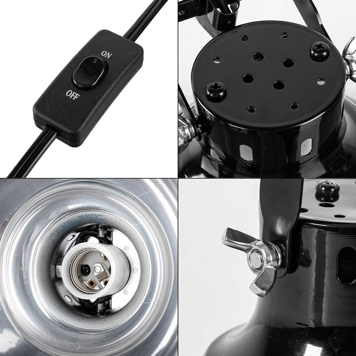 ReptiZoo Mulit-Function Angle-Adjustable Dome Lamp Fixture