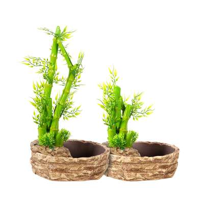 ReptiZoo 2-In-1 Height Adjustable Bamboo Planter Dripper