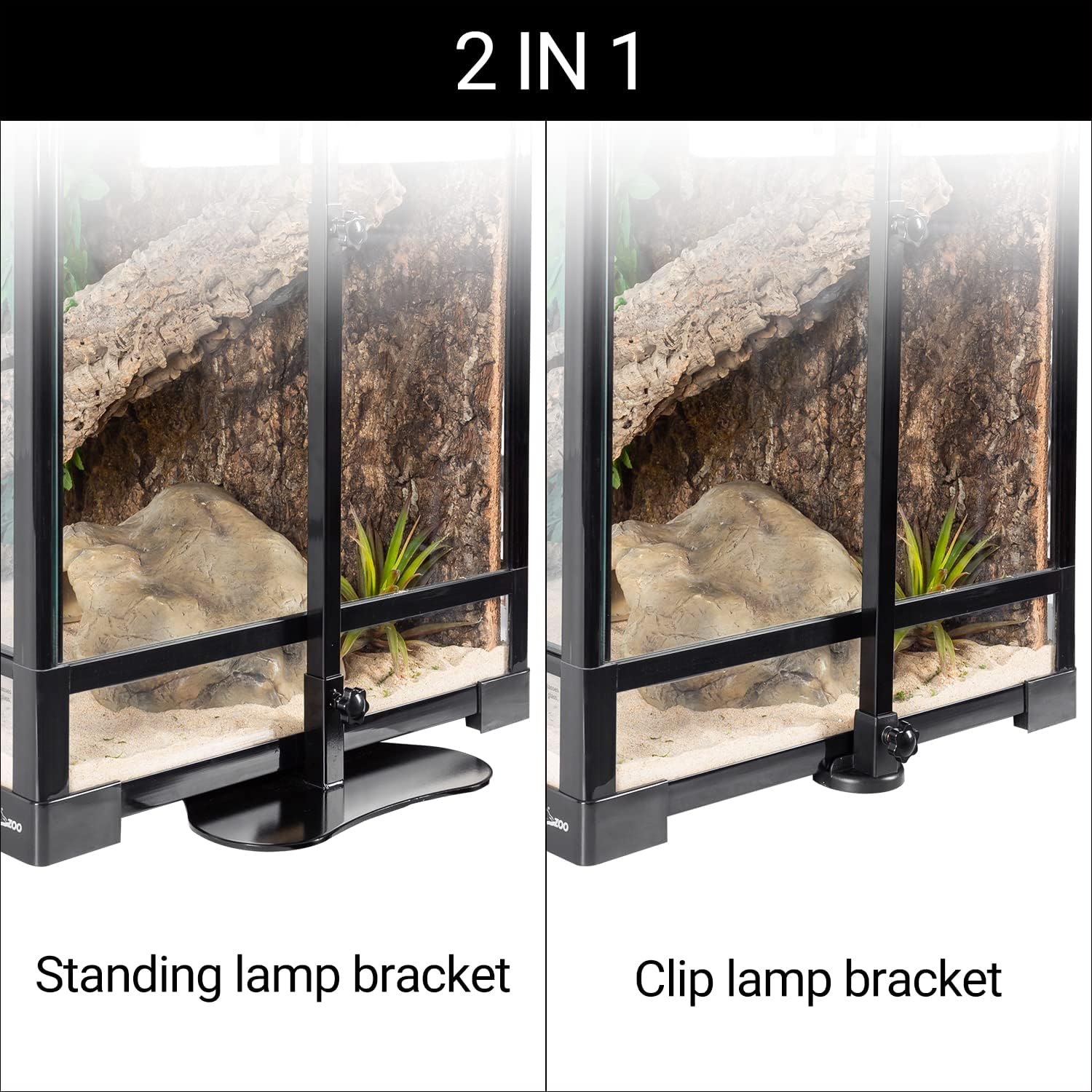 ReptiZoo Height Adjustable Clip OR Standing Dome Lamp Bracket