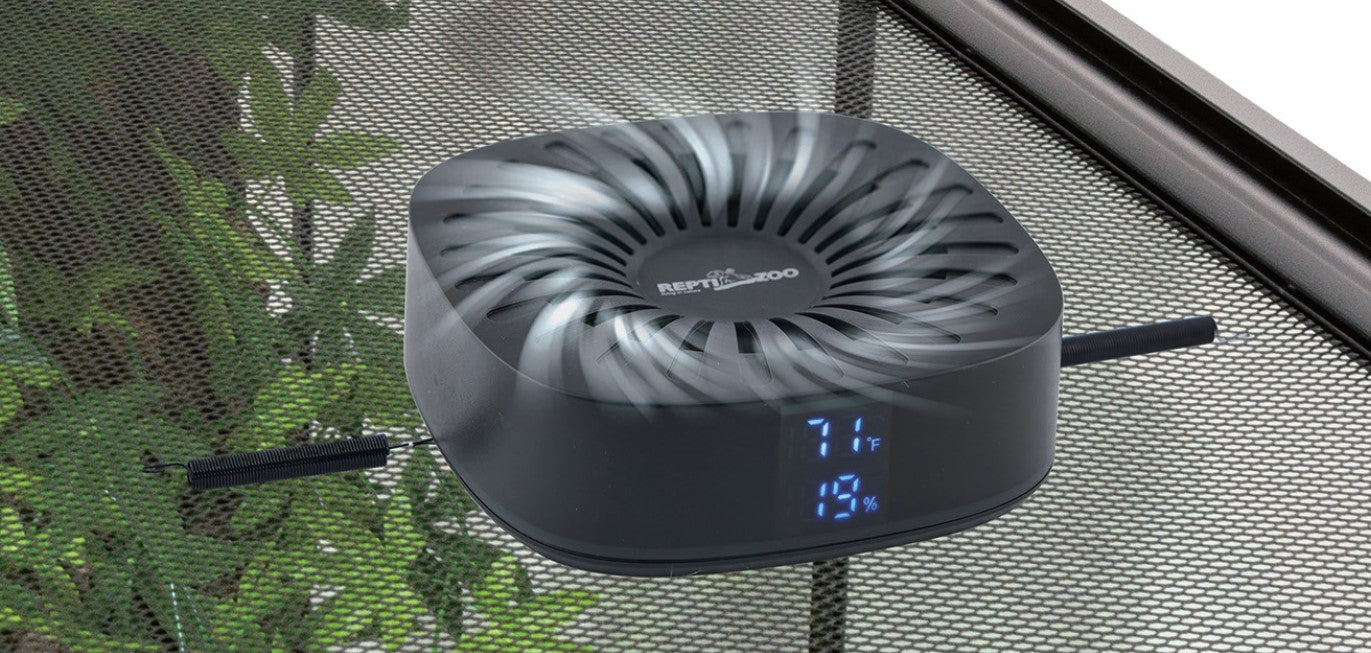 ReptiZoo Air Cool Fan Dehumidifier with Thermometer and Hygrometer