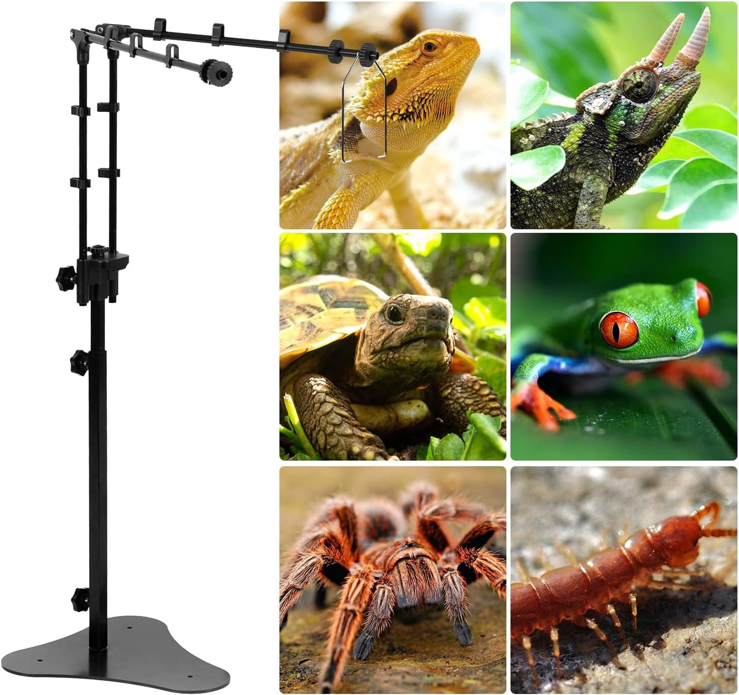 ReptiZoo Height Adjustable Clip OR Standing Dome Lamp Bracket