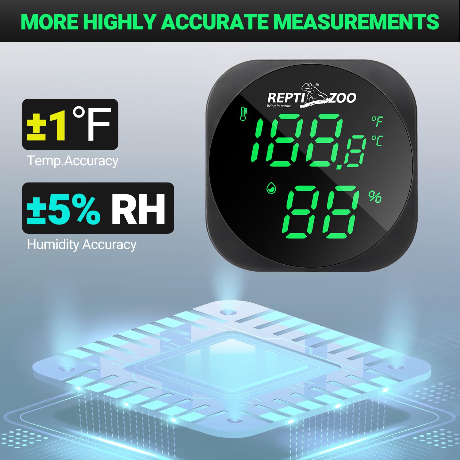 ReptiZoo LED Digital Thermo-Hygrometer with USB