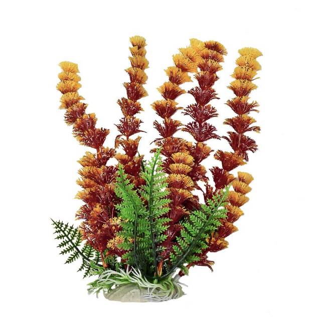 AQUATOP Artificial Plant W/ Weighted Base -Cabomba-Like (Fire) (CLEARANCE)