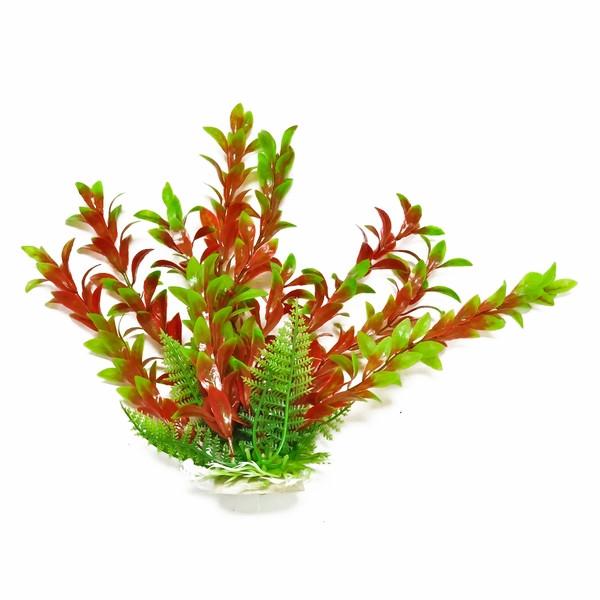 AQUATOP Artificial Plant W/ Weighted Base -Hygro-Like (Green/Red) (CLEARANCE)