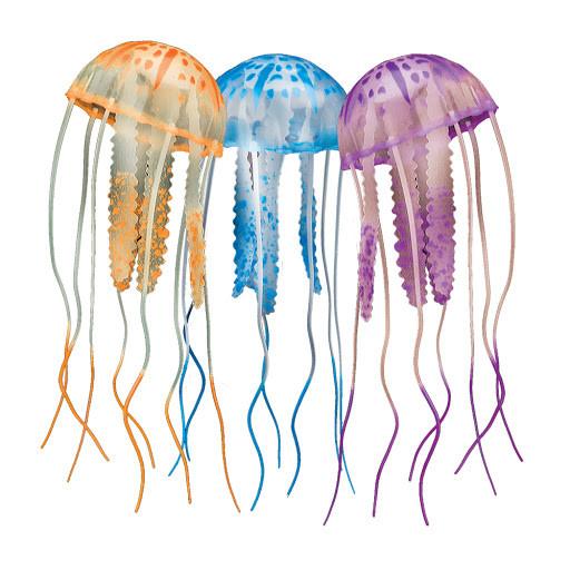 AQUATOP Floating Jellyfish Decoration-Orange/Blue/Violet Small 3-Pack (CLEARANCE)